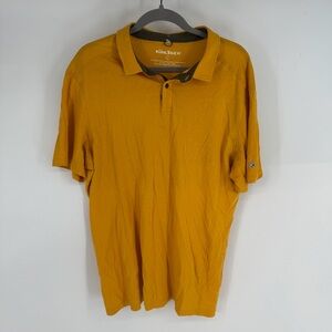 Kuhl Touch Quarter Button Up Mustard Short Sleeve Polo Shirt
